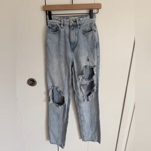 PacSun Light Blue Distressed 90’s Boyfriend Jeans, Size 24